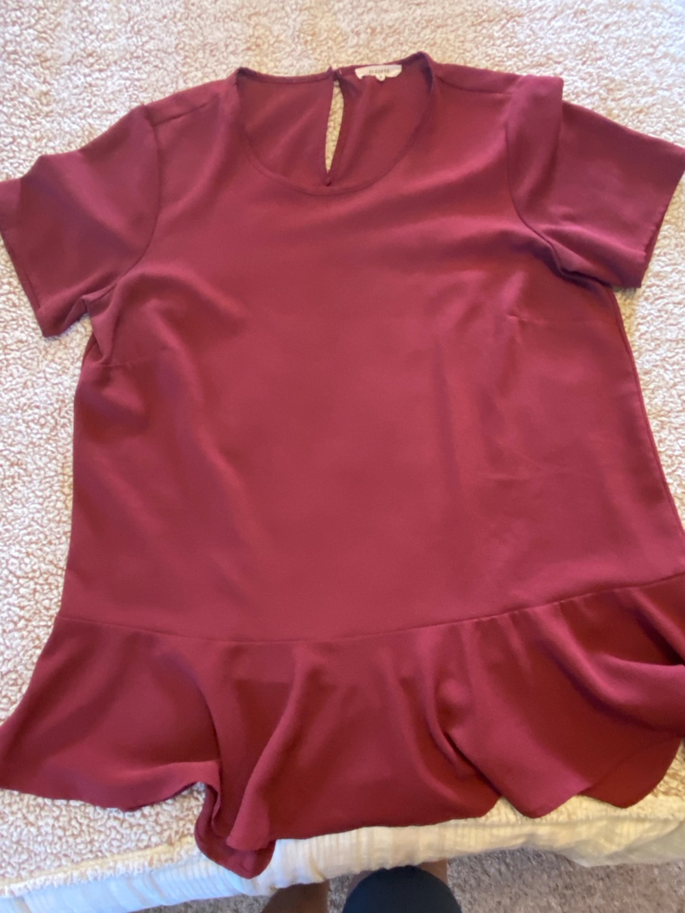 Pleione Burgundy Crepe Top